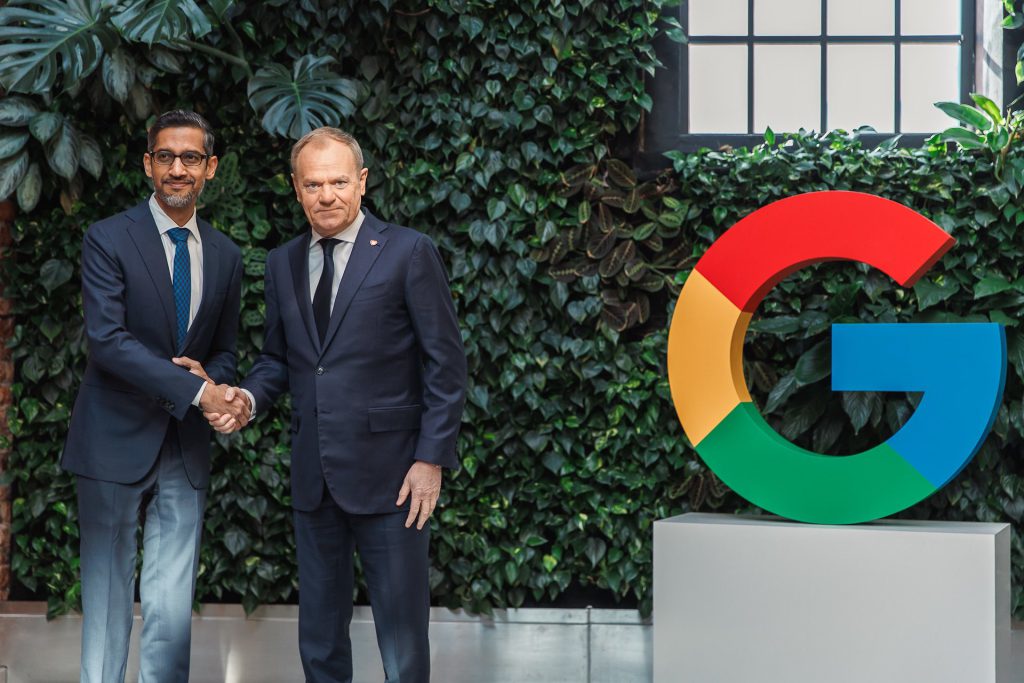 Donald Tusk Sundar Pichai Google PFR