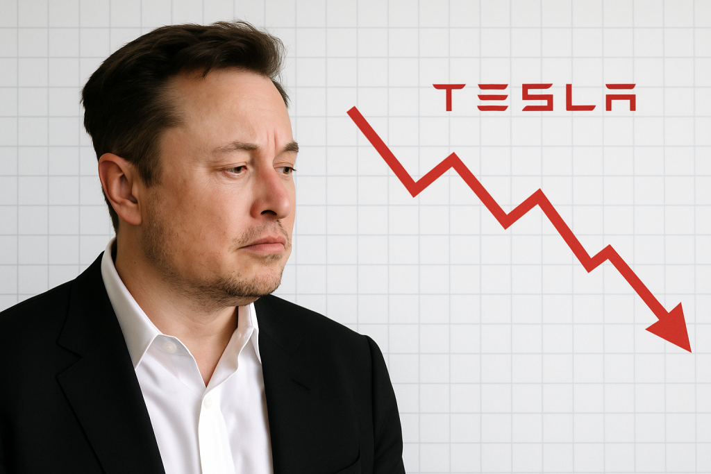 ChatGPT Image Elon Musk Tesla spadek
