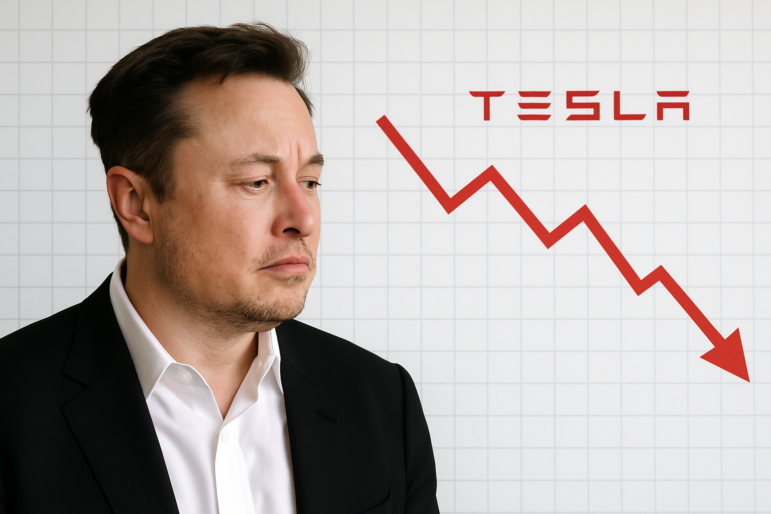 ChatGPT Image Elon Musk Tesla spadek
